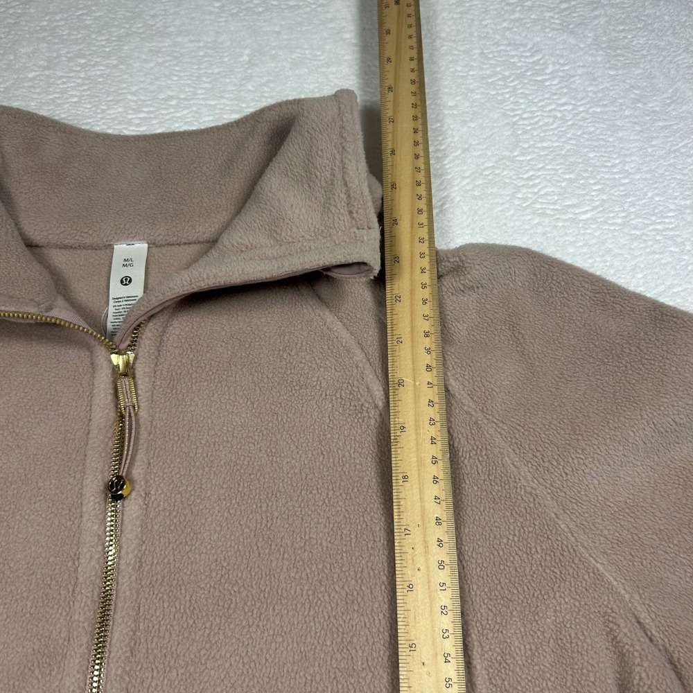 Lululemon Scuba Oversized Half-Zip Fleece Pullover Women M/L Pink Gold Zipper - Picture 8 of 8